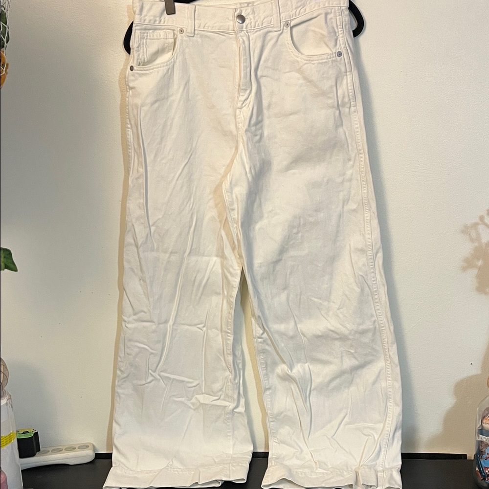 Madewell White Wide-Leg Jeans